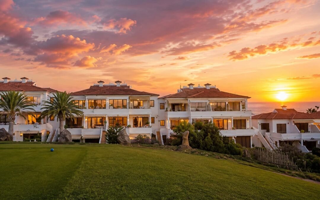 Atardecer en Amarilla Golf, al sur de Tenerife, donde Opal gestiona un dúplex turístico